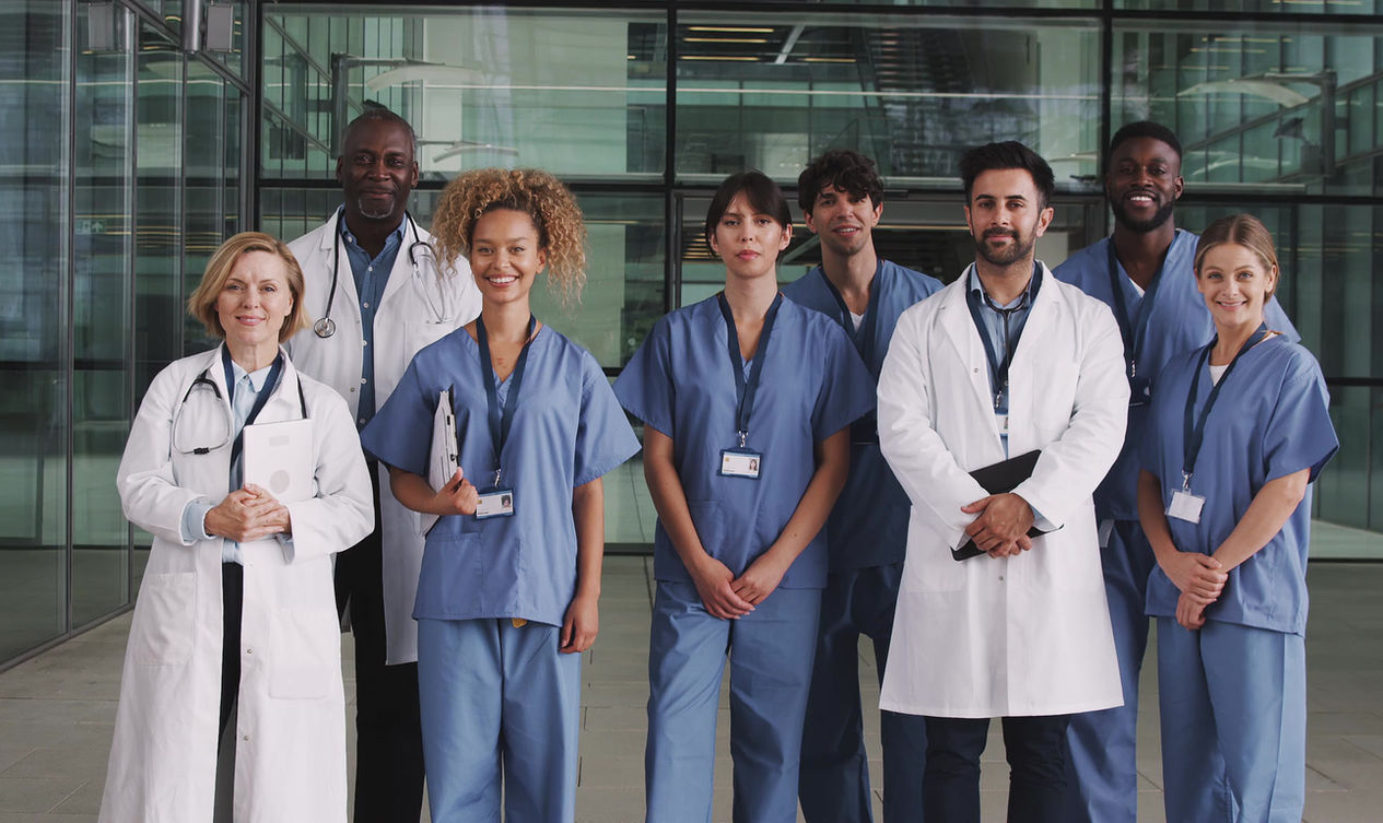 A diverse team of medical professionals